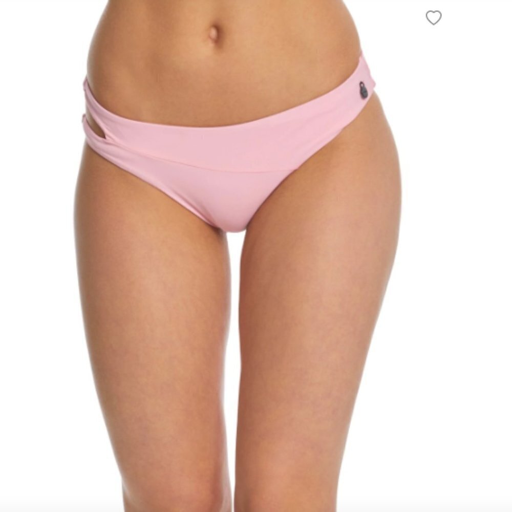 NEW Volcom Simply Seamless Cutout Hipster Bikini Bottoms in Pink Sz. L